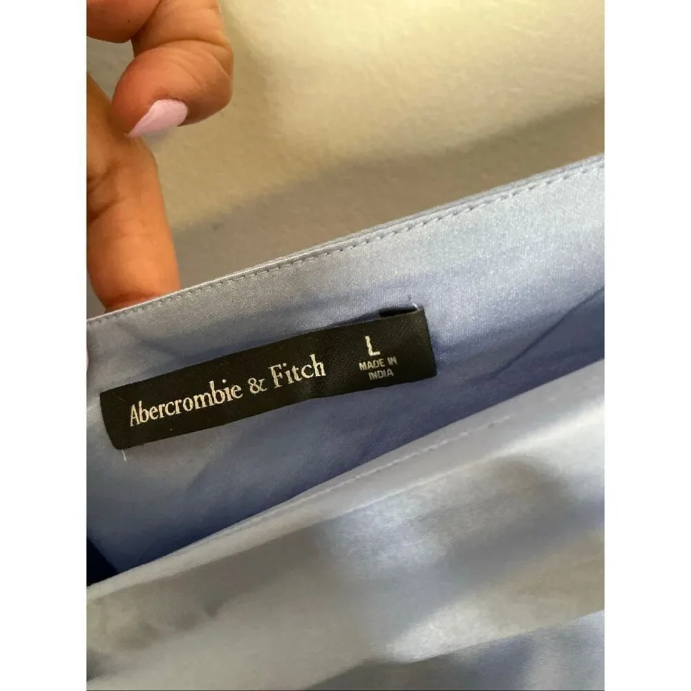 Abercrombie & Fitch Draped Fit Front Maxi Dress | Large in Blue